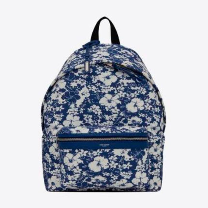 유럽직배송 입생로랑 SAINT LAURENT city backpack in hibiscus-print canvas 5349672QK2F4274