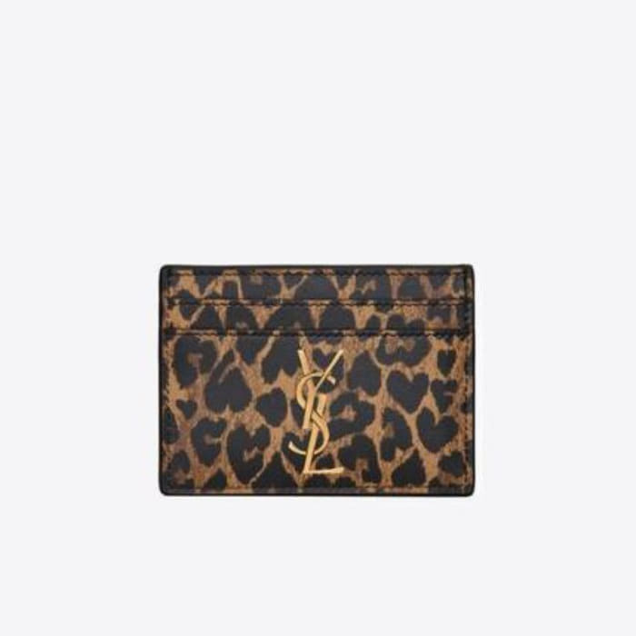유럽직배송 입생로랑 SAINT LAURENT monogram card case in heart-shaped leopard-print leather 3707782QJ0J2673