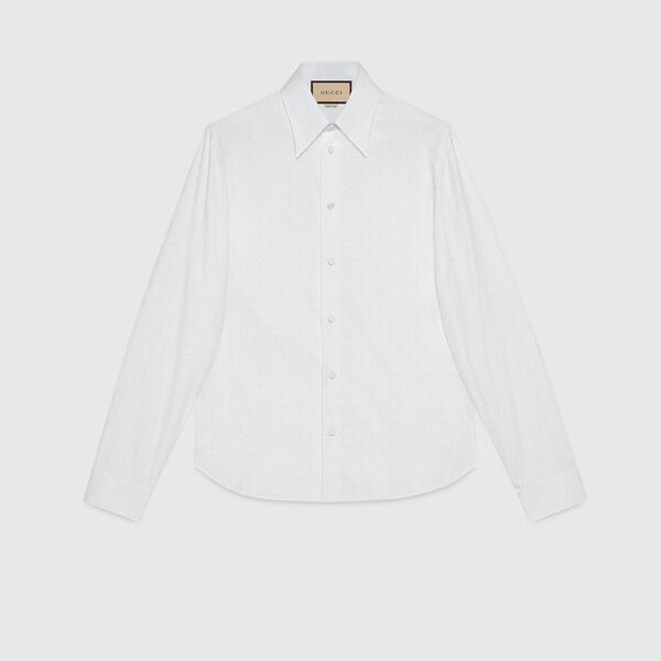유럽직배송 구찌 GUCCI Horsebit jacquard cotton shirt 721176ZAKH59000