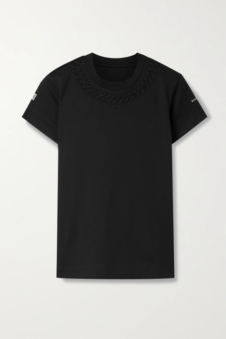 유럽직배송 지방시 티셔츠 GIVENCHY Embossed cotton-jersey T-shirt 11452292646006772