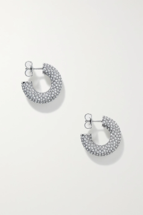 유럽직배송 아미나무아디 AMINA MUADDI Cameron silver-tone crystal hoop earrings 17266703523786034