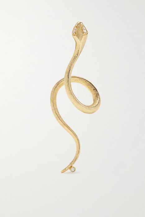 유럽직배송 올레 링가드 코펜하겐 귀걸이 OLE LYNGGAARD COPENHAGEN Snakes 18-karat gold diamond earring 17957409489657009