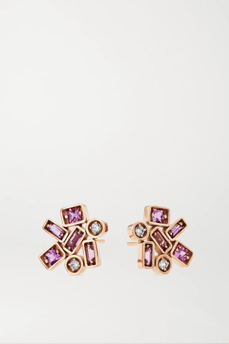 유럽직배송 수잔케일런 귀걸이 SUZANNE KALAN 18-karat rose gold, sapphire and diamond earrings 17476499599508568