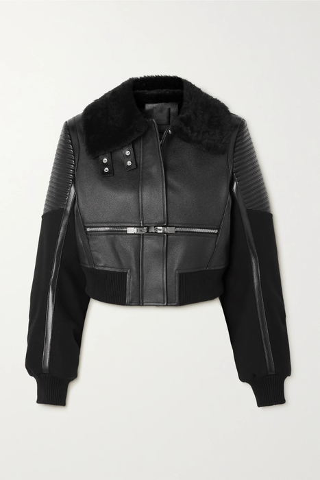 유럽직배송 지방시 봄버자켓 GIVENCHY Shearling-trimmed textured-leather bomber jacket 22250442025981631