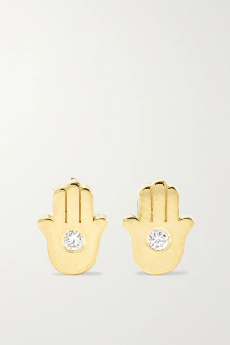 유럽직배송 제니퍼메이어 귀걸이 JENNIFER MEYER Mini Hamsa 18-karat gold diamond earrings 17428787258949555