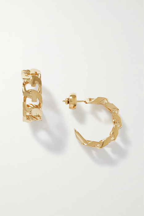 유럽직배송 지방시 귀걸이 GIVENCHY G Chain gold-tone hoop earrings 22250442026035332