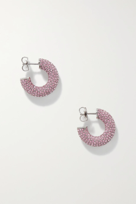 유럽직배송 아미나무아디 AMINA MUADDI Cameron silver-tone crystal hoop earrings 17266703523786035