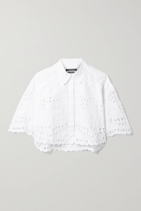 유럽직배송 이자벨마랑 ISABEL MARANT Derron cropped broderie anglaise cotton blouse 11452292646443032
