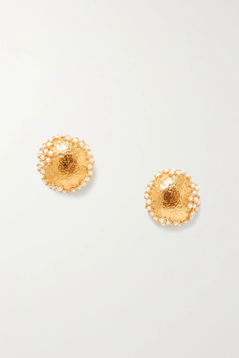 유럽직배송 PACHAREE Floret Mabé gold-plated pearl earrings 30629810019790187