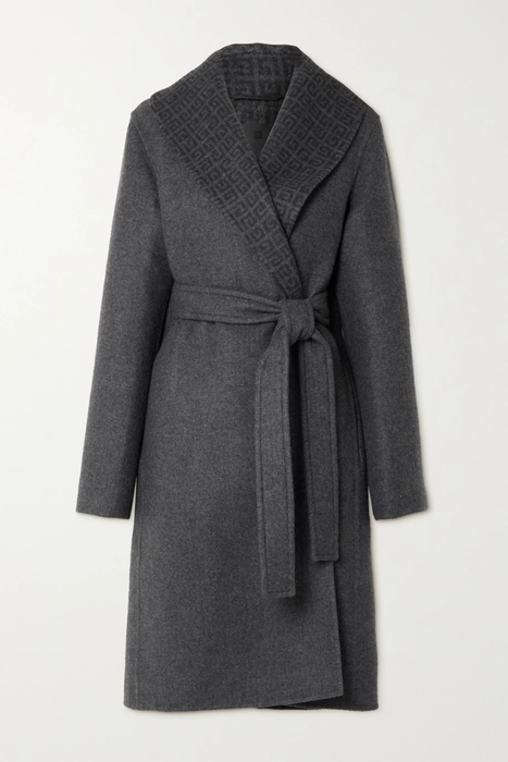 유럽직배송 지방시 GIVENCHY Belted intarsia wool, cashmere and silk-blend coat 11452292646006775