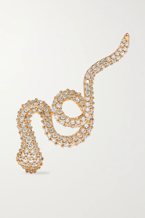 유럽직배송 올레 링가드 코펜하겐 귀걸이 OLE LYNGGAARD COPENHAGEN Snake 18-karat gold diamond earring 17957409489657046