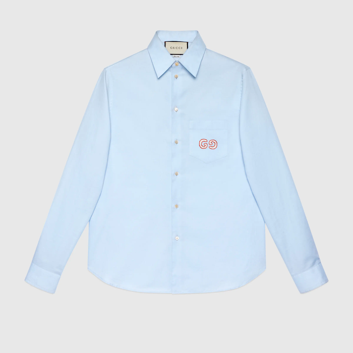 유럽직배송 구찌 GUCCI Gucci Oxford cotton shirt with GG 574518ZABY44850