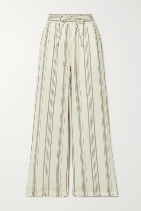 유럽직배송 막스마라 팬츠 MAX MARA Sultano striped cotton and linen-blend wide-leg pants 29419655932408365