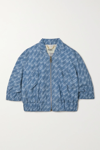 유럽직배송 펜디 자켓 FENDI Cropped printed cotton-chambray jacket 33258524072000703