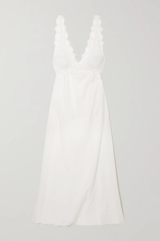 유럽직배송 I.D. SARRIERI Snow White lace-trimmed cotton-blend voile chemise 28941591746701714