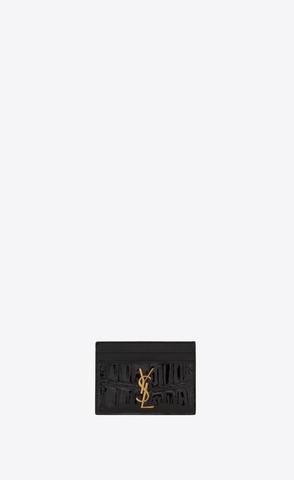 유럽직배송 입생로랑 카드케이스 SAINT LAURENT monogram card case in crocodile-embossed patent leather 370778AAANE1000