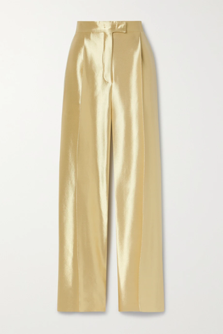 유럽직배송 펜디 팬츠 FENDI Pleated metallic silk-blend cady tapered pants 33258524072000690