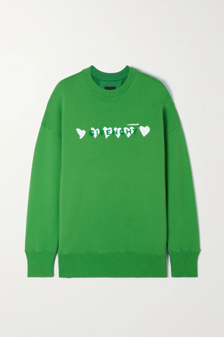 유럽직배송 지방시 스웻셔츠 GIVENCHY Flocked printed cotton-jersey sweatshirt 33258524072309749