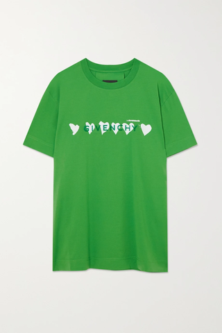 유럽직배송 지방시 티셔츠 GIVENCHY Flocked printed cotton-jersey T-shirt 33258524072309716