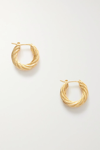유럽직배송 보테가베네타 귀걸이 BOTTEGA VENETA Gold-plated hoop earrings 42247633209049565