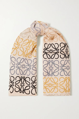 유럽직배송 로에베 스카프 LOEWE Fringed printed wool, silk and cashmere-blend scarf 22831760543008661