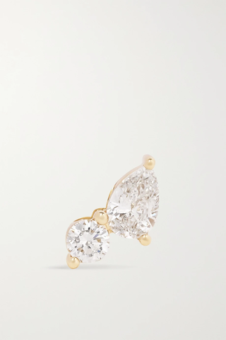 유럽직배송 키마이 싱글 귀걸이 KIMAÏ Duo 18-karat recycled gold diamond single earring 43769801095846634