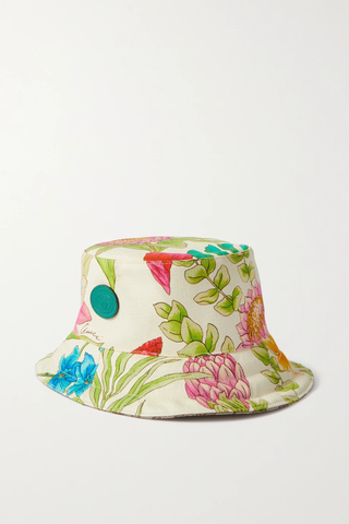 유럽직배송 구찌 버킷햇 GUCCI Floral-print cotton and linen-blend canvas bucket hat 1647597276570321