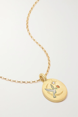 유럽직배송 CECE JEWELLERY The Elephant &amp; Camellia 18-karat gold, enamel and diamond necklace 1647597282491627
