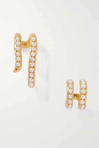 유럽직배송 PACHAREE Silh gold-plated pearl earrings 1647597282948450