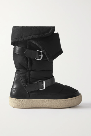 유럽직배송 이자벨마랑 스노우부츠 ISABEL MARANT Zenora logo-appliquéd leather and padded shell snow boots 1647597284228929