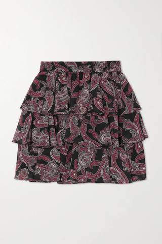 유럽직배송 마이클코어스 미니스커트 MICHAEL KORS Ruffled paisley-print recycled-georgette mini skirt 46376663162756992