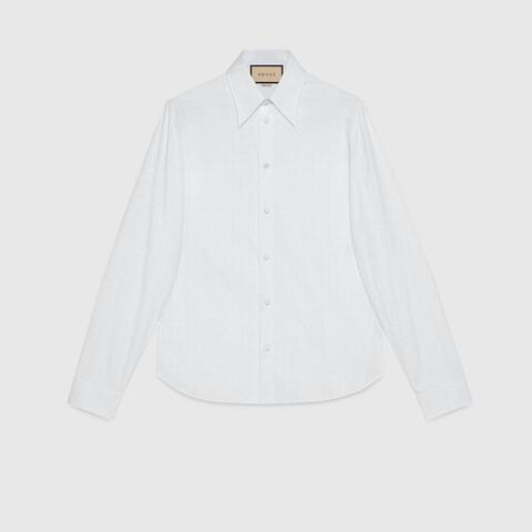 유럽직배송 구찌 GUCCI Horsebit jacquard cotton shirt 721176ZAKH59000
